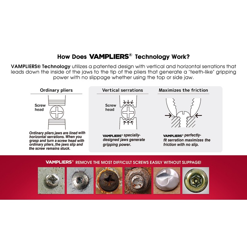 VAMPLIERS 2-PC Screw Extractor Pliers Set Made in Japan: 8"