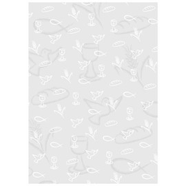 Ursus 50184627 White Line tracing paper, Christian symbols, DIN A4, 5 sheets, 115 g/m², printed on one side, ideal for crafting invitations and festive table decoration