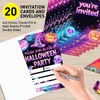 Neon Halloween Party Invitations Set of 20, 4"x6" Witch Theme
