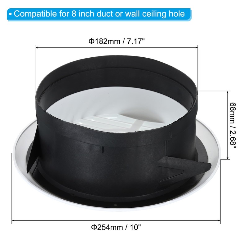 PATIKIL 8 Inch Round Air Vent, Ceiling Diffuser Grill Cover