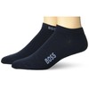 BOSS 2-Pack Bottom Logo Solid Ankle Socks, Black Berry Blue,