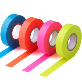 GUFJUCH 800FT Flourescent Flagging Tape, Non-Adhesive Plastic Ribbon Neon Marking Roll, for Tree Marking, Hunting Trail Tape, Boundaries and Hazardous Areas Marking, 4 Colors 0.78'' X 200'
