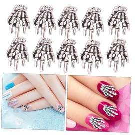 WOONEKY 10Pcs Alloy Skeleton Nail Art Decals DIY Manicure Decoration for Home and Professional Use Easy to Apply Natural and Artificial Nails