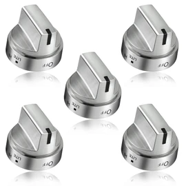 5 Pack Stainless Steel WB03x24818 Gas Stove Knob Replacement for ge,PS11729081 AP5989029 Stainless Steel Stove Replacement Knobs,Compatible with ge Stove Knob（Not Universal）