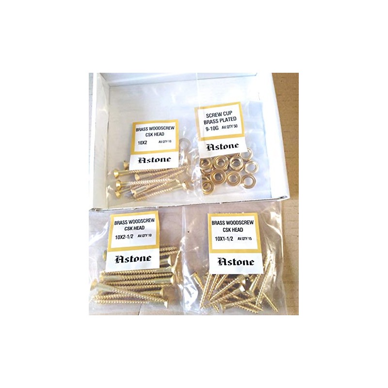 Astone Brass Screws assortments (35 10g Screws 1½'', 2'', 2½'')