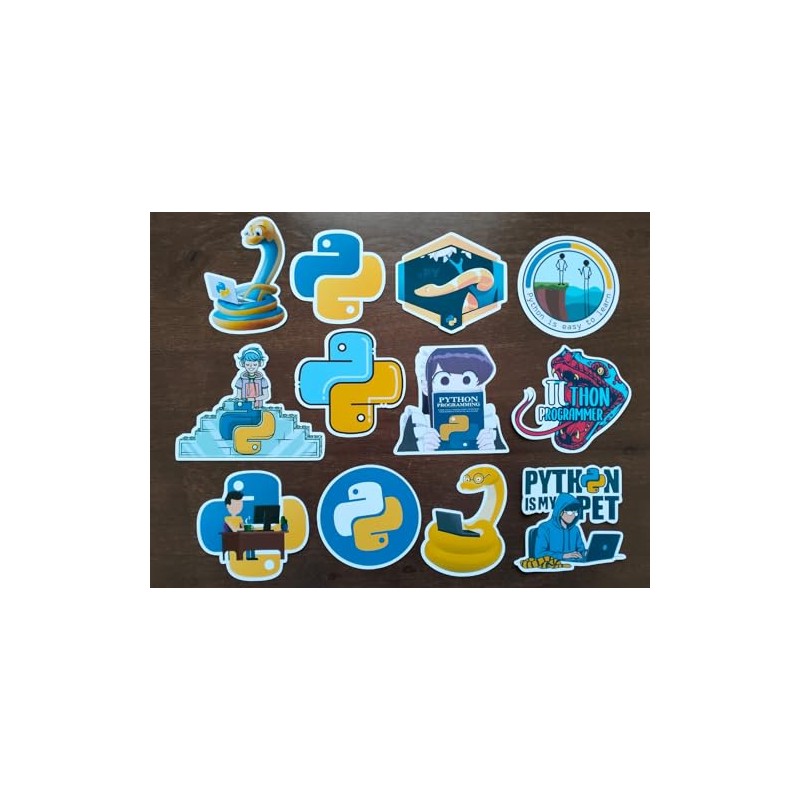 12 Stickers De Python, Programador, Pagatinas, Calcomanias