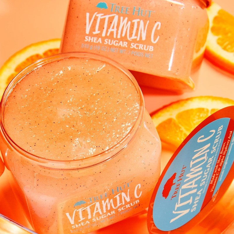 TREE HUT, Vitamin C Shea Sugar Scrub, Exfoliante Corporal de