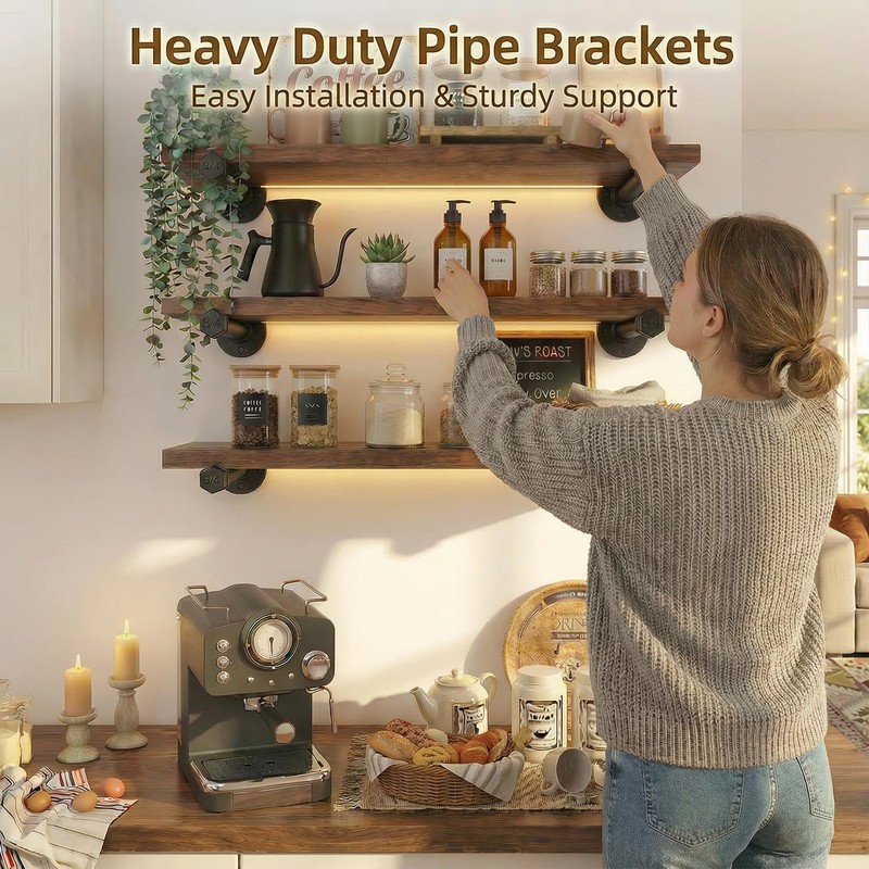YCCO Industrial Pipe Shelf Brackets 10 Pack Wall Mount DIY