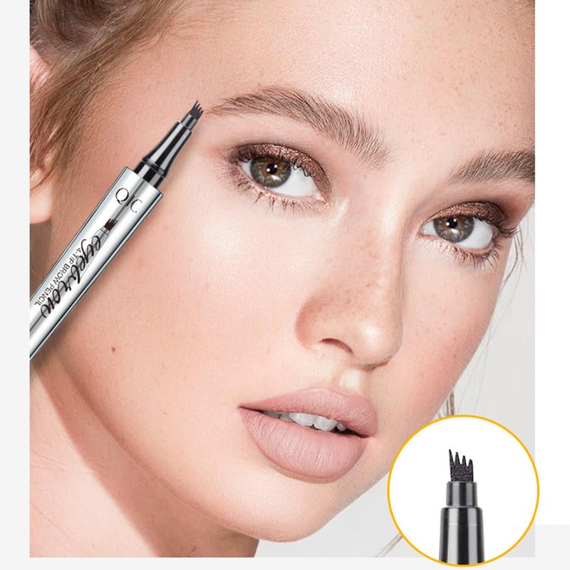 LALASTYLE 3PCS Eyebrow Pencil,Magic Eyebrow Pencil with 4 Fork Tip,Microblading
