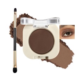 Single Nude Eyeshadow Palette Matte Dark Brown,Smooth Velvet Pressed Powder Eye Shadow &Eyebrow,Longwear High Pigment Mini Monochrome Eyeshadow Lightweight Blendable Formula Women Daily Makeup-04