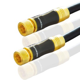 Premium X 3 m Satellite Cable, Antenna Cable, Coaxial Cable, TV Copper with Gold-Plated F-Connectors, Gold Line, Shielding Dimensions 135 dB, TV & Radio, 4K, HDTV, DVB-T/C/S/S2