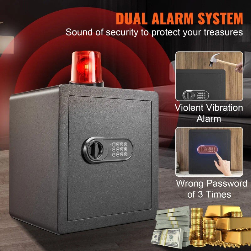 1.8 Cubic Feet Home Safe Steel Storage 15.75x13x16.9 Inch for