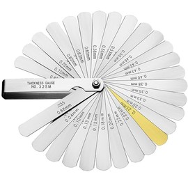 VOARGE Feeler Gauge Set 32 Blades Stainless Steel Blades, Double Marked, Metric and Imperial, Gap Measuring Tool, Steel Blades for Measuring Gap Width/Thickness