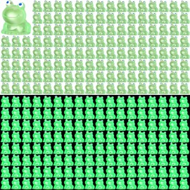 Chitidr 50 Pcs Mini Resin Frogs Miniature Figurines Animals Glow in The Dark Tiny Frogs for Garden Landscape Micro DIY Ornament Accessories Home Decor