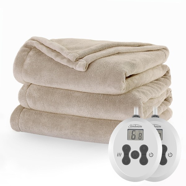 Sunbeam Royal Luxe Microplush Heated Electric Blanket Queen Size, 90"