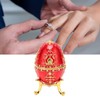 Egg Style Jewelry Trinket Box Zinc Alloy Hand Painted Enameled