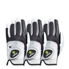 HIRZL Trust Control 2.0 – Men's All-Weather Golf Glove (White/Black) | Kangaroo Leather Palm | Cabretta Leather Backhand | Trusted by Pro Extra Large, Worn on Left Hand (Pack of 3)