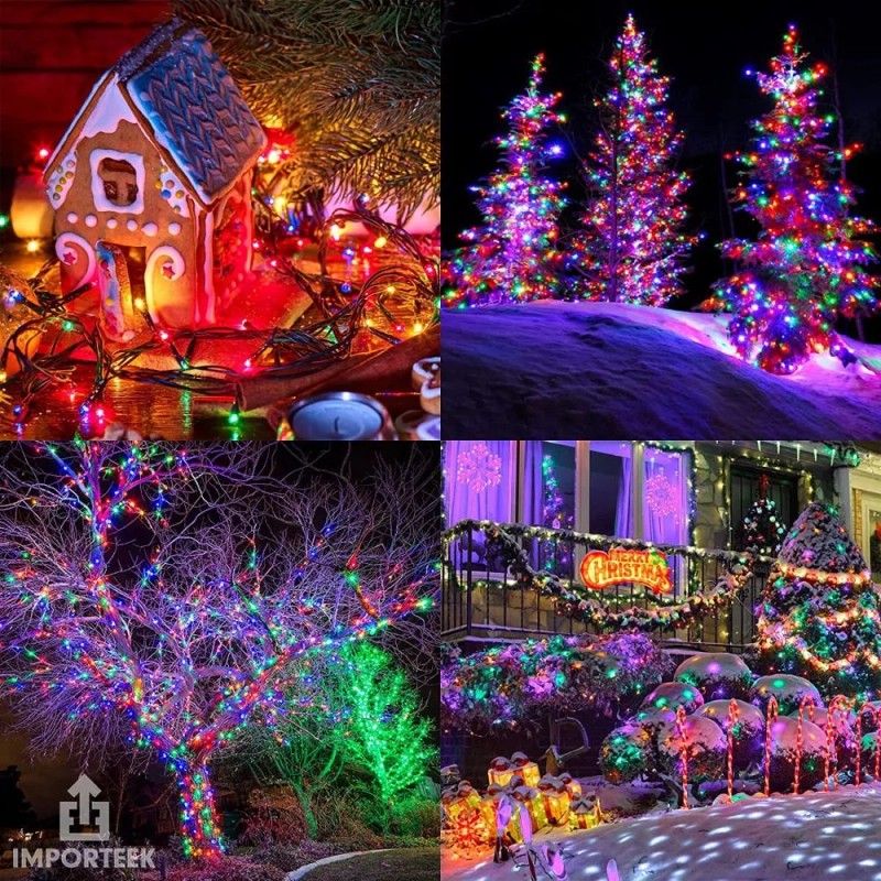 Importeek Serie Foco Luces Navideñas Decorativa Multicolor 100 Leds 6m