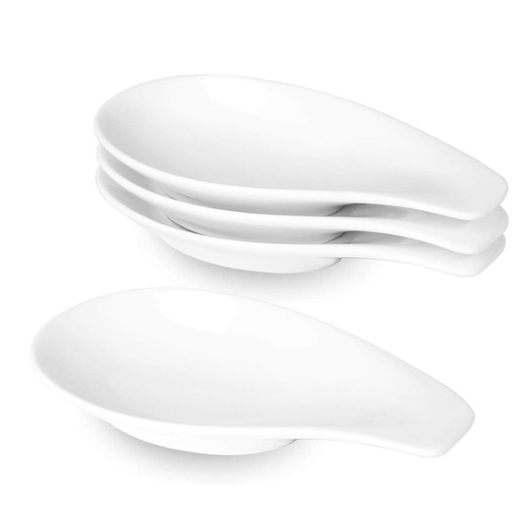 ONTUBE Ceramic Spoon Rests for Buffet Set of 4, Porcelain