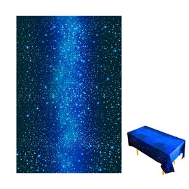 1 Piece 137 x 274 cm Children's Space Tablecloth, Waterproof Starry Sky Tablecloth, Space Theme Tablecloth, Party Decoration Tablecloth, Reusable, Suitable for Birthday Parties