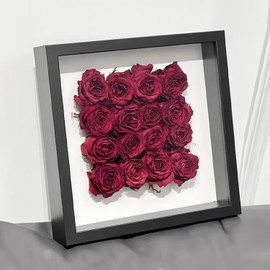 ZOTIKA 2 Piezas Marcos de Sombra de 8 x 8 Pulgadas, Marco de Fotos de Flores secas, Marco de Fotos 3D, 3 cm con Panel acrílico Transparente para Fotos, Manualidades, Recuerdo de Boda (Negro 8x8 3cm)