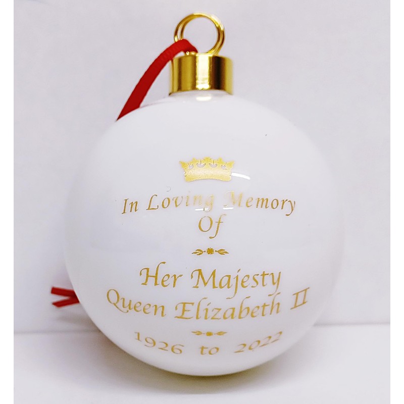 HM Queen Elizabeth II In Loving Memory Bauble 7 cm