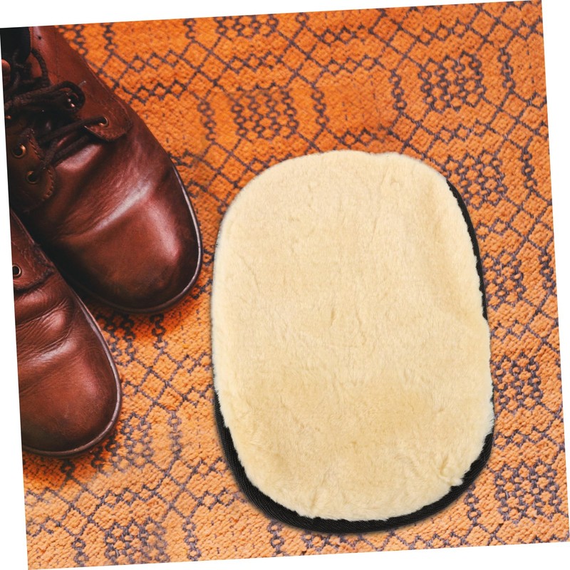 Mikinona Leather Boot Buffing Pad Shoe Polishing Glove Faux Lambswool