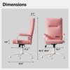 Genpo Pink Office Chair, High Back Leather Executive Office Desk