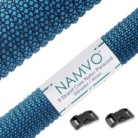 Namvo Paracord 4mm,100ft (31m), Paracord 550 9 Core Strand, Made of Tear-resistant 100% Nylon Cord, Versatile Type III Mil-Spec Paracord, Holds up to 250kg, Ideal for Outdoor Survival Camping Blue