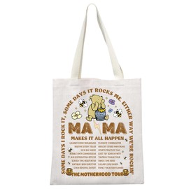 Cartoon Themed Gift Mama Pooh Bear Gift The Motherhood Tour Mother’s Day Tote Bag for Cartoon Lover (The Motherhood Tote CA)
