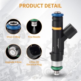 AISHAN 4PCS Fuel Injectors 4 Holes Compatible with Ford Focus 08-11, Fusion 13-17, Transit Connect 10-13, C-Max 13-16, for Lincoln MKZ 13-16 L4 2.0L Replace# 8S4Z9F593A 0280158179