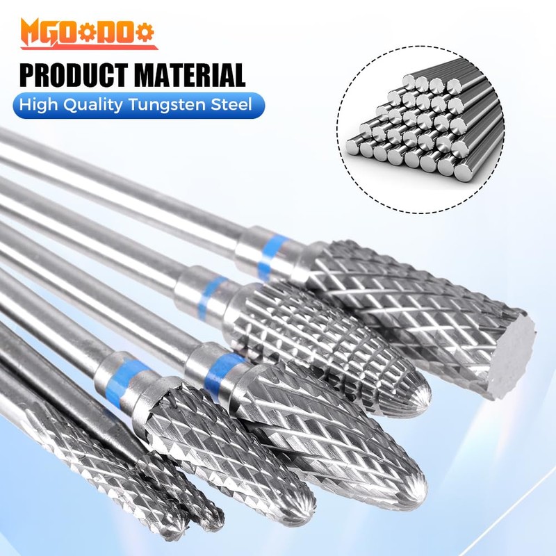 Mgoodoo 6PCS Nail Drill Bits, 3/32'' Efile Nail Drill Bits,