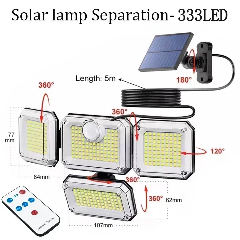 Solar Motion Sensor Wall Light for Outdoor Use – Adjustable