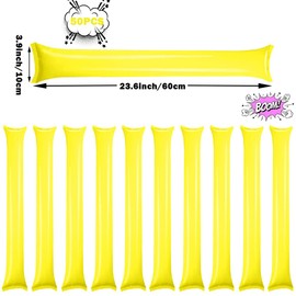 Lovecheer 50PCS Yellow Thunder Sticks Cheering Sticks Noisemakers for Team Spirit Sports Events Party