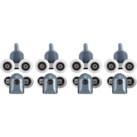 Rodillos para puerta de ducha, 8 rodillos de puerta de ducha con parte inferior doble, poleas para ruedas para baño (dos ruedas)