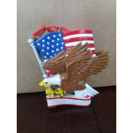 Bald Eagle America Flag Ornament