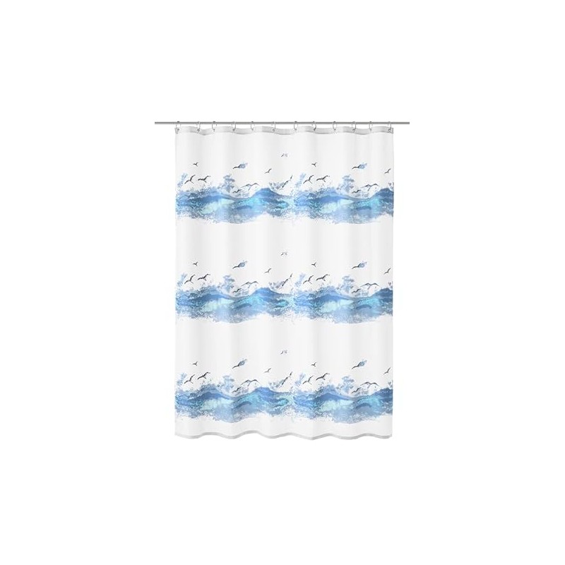 Kleine Wolke 733 Textile Shower Curtain Seaside Design Crocus Blue