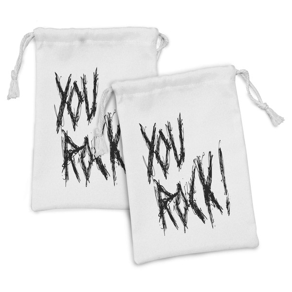 Ambesonne Saying Fabric Pouch Set of 2, Phrase Positive Life