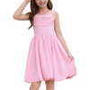 IBAKOM Girl Sleeveless Formal Party Prom Dress Ruffle Front Smocked