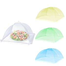 Faltbare Kuchenabdeckung 4 Stück Abdeckhaube Lebensmittel, Fliegenschutz Teller, Mesh-Material Fliegenhaube, Netz Speiseschirm Für Essen, Obst, BBQ, Picknick, Hält Fliegen Käfer