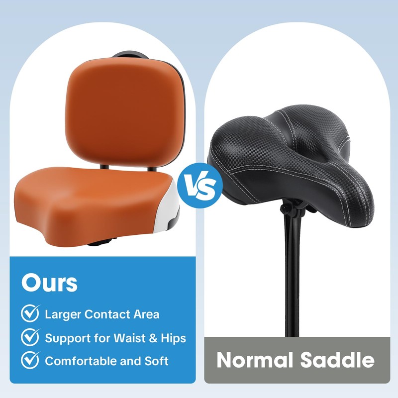 Tricycle Seat with Backrest,Extra Wide Tricycle Saddle Seat with Back