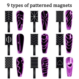 TELAIN 72 Stück Nagel Magnet Set, Katzenaugen Gel Nagellack Magnet, Magnetischer Nagellack, Katzenaugen Magnet für Nägel, Nagel Design Werkzeuge, Nagelkunst Zubehör