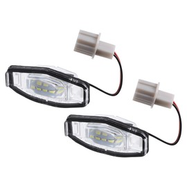 A ABSOPRO Car 6000K White LED License Plate Light Assembly for 34100-S0A-013 3014s md Acura TL Compatible 2004-2008 ABS Clear Black 1 Pair