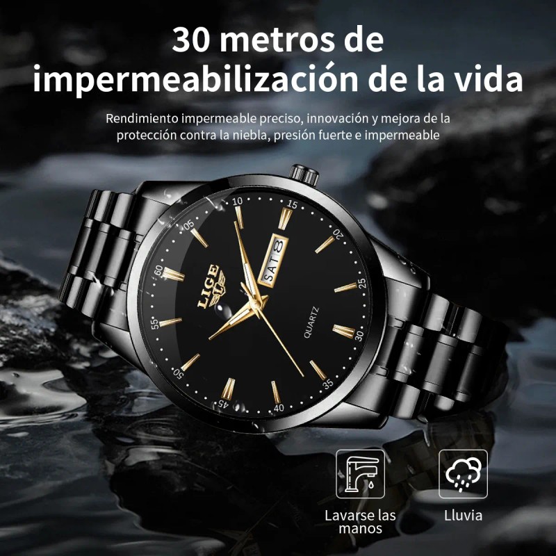 Relojes De Pulsera Hombre Relojes Cuarzo Acero Calendario