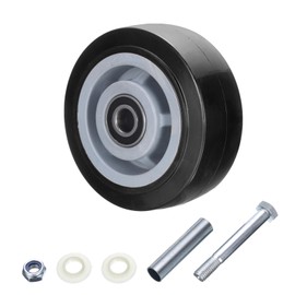 sourcing map 5 Inch Caster Wheels, Polymer on Steel Wheel with Strong Load-Bearing Capacity, for Commercial Warehouses, Black