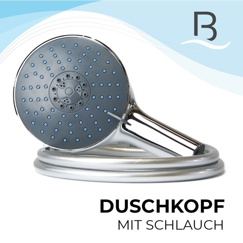 Bath4U Shower Head with Hose and Water-Saving Inserts | Shower