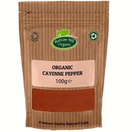 Organic Cayenne Pepper 100g by Hatton Hill | Cayenne Pepper Rich, Deliciously Warm, Smoky Aroma, Make it an Appealing Addition to Many Dishes.