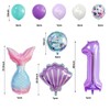 Number 1 Mermaid Birthday Decorations: 13 Pcs Mermaid Tail Balloons