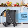 Our Modern Space Shopping Cart w/Waterproof Basket Liner & 360°