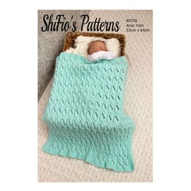 Knitting Pattern for a Cabled Babies Blanket, Aran Yarn Baby Pattern, Baby Afghan Knitting Pattern, 4mm and 4.5mm Needles, Measurements 53cm x 64cm, KP376
